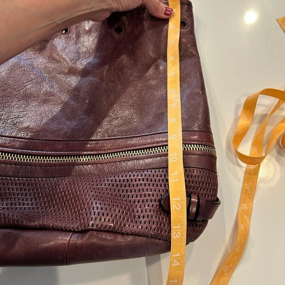 She Lo Burgundy Purple Hobo Bucket Style Purse Handle And Shoulder Strap